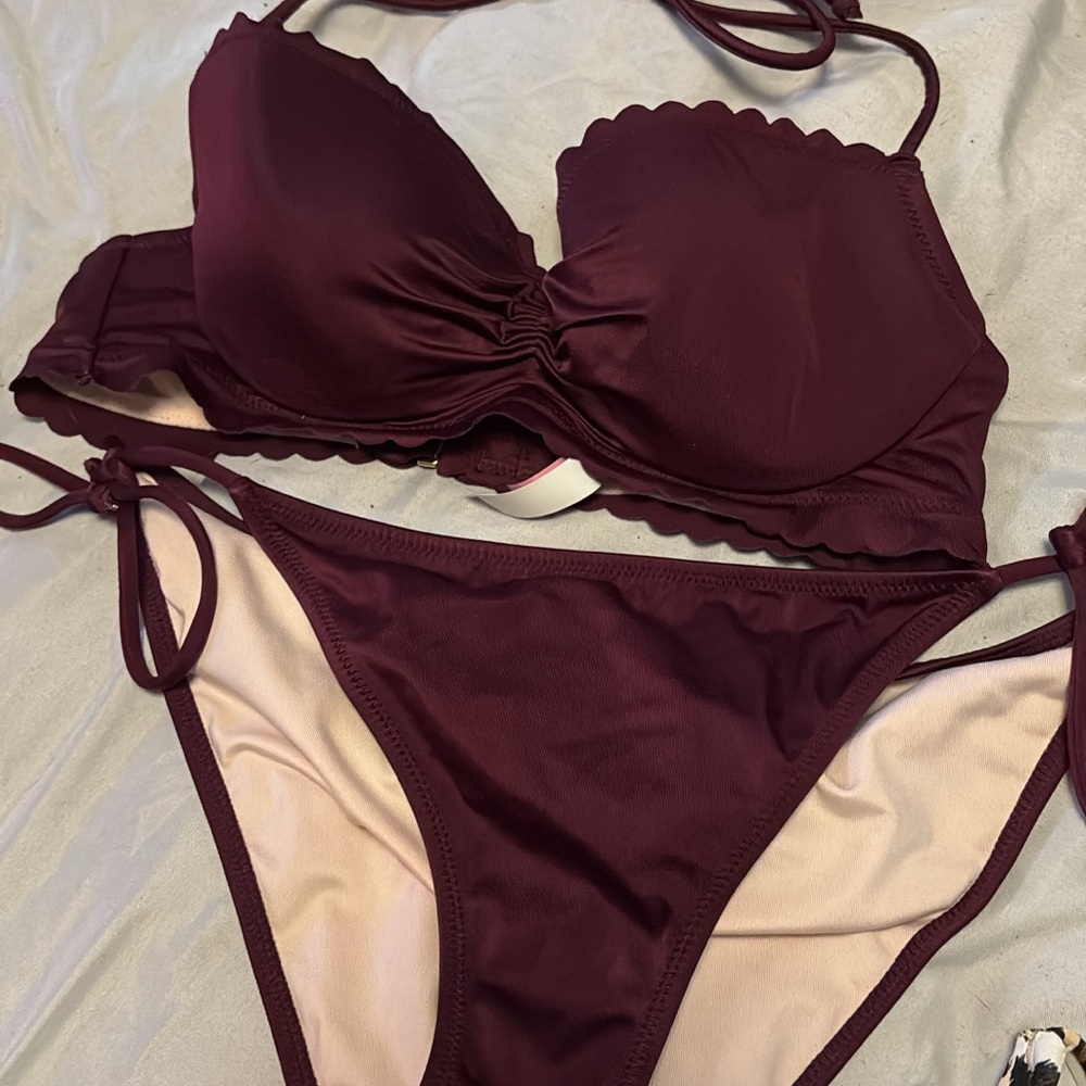 Elegant Maroon Bikini Set